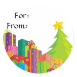 Christmas Presente Template, Round Sticker