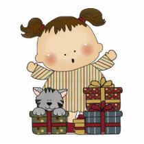 christmas presents girl tot photo sculptures