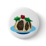 Christmas pudding pinback buttons