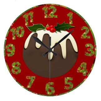 christmas pudding kitchen cooking clock