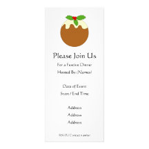 Christmas Pudding. White background. Personalized Announcements