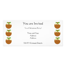 Christmas Pudding. White background. Personalized Invitation