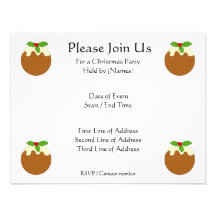 Christmas Pudding. White background. Invite
