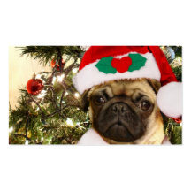 Christmas Pug dog Business Card