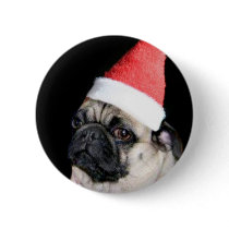 Christmas pug dog pin