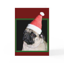 Christmas pug dog greeting cards