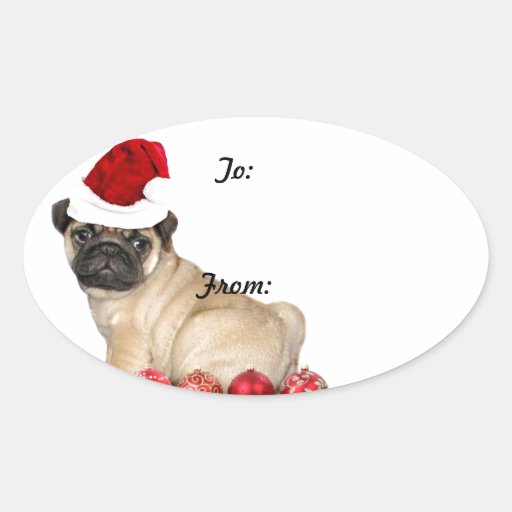 christmas pug dog gift tag stickers zazzle christmas pug dog gift tag stickers zazzle