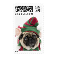 Christmas Pug Elf Stamps