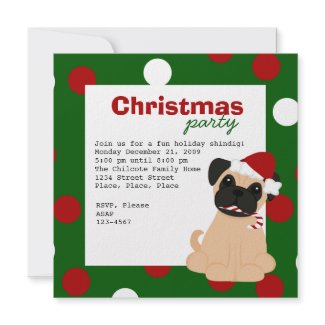 Christmas Pug invitation