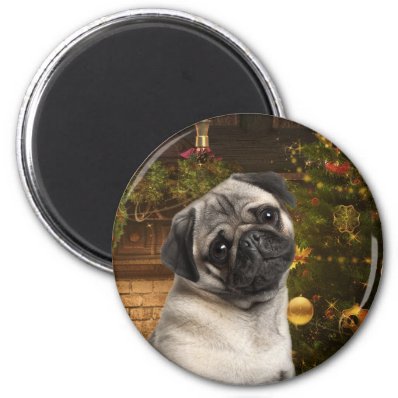 Christmas Pug Magnet