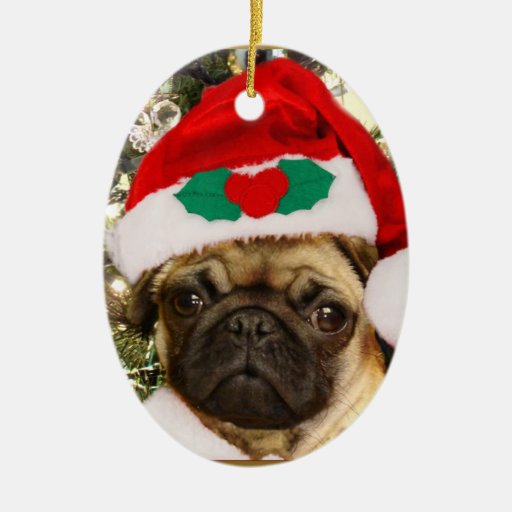 christmas pug ornament zazzle christmas pug ornament zazzle