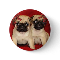 Christmas pug puppies pins