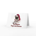 Christmas Pugs and Kisses Greeting Card
