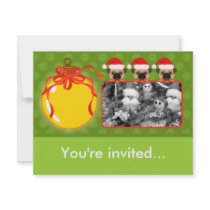 Christmas pugs invitations by JellyRollDesigns Christmas pugs invitations