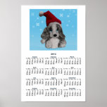 Christmas Puppy In Santa Hat Wall Calendar 2012