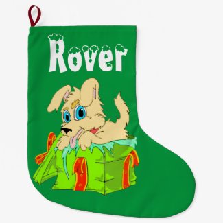 Christmas Puppy Large Christmas Stocking