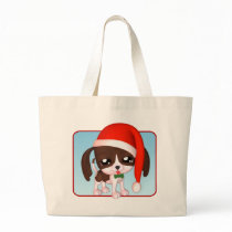 Christmas Puppy Pal Toon Holiday Tote Bag