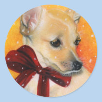 Christmas puppy snow stickers