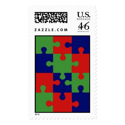 Christmas Puzzle Postage Stamp by lonvig