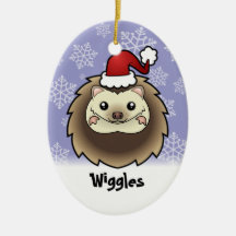 Christmas Pygmy Hedgehog (add your pets name) Ornaments