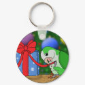 Christmas Quaker Parakeet Keychain by MenagerieMayhem Christmas Quaker Parakeet Keychain
