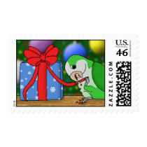 Christmas Quaker Parakeet Postage Stamps by MenagerieMayhem Christmas Quaker Parakeet Postage Stamps