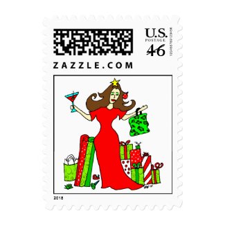 Christmas Queen Postage Stamp