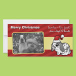 Christmas Rabbit (floppy ear smooth hair) Customized Photo Card