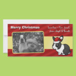 Christmas Rabbit (uppy ear smooth hair) Customized Photo Card