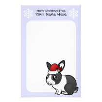 Christmas Rabbit (uppy ear smooth hair) Stationery Design