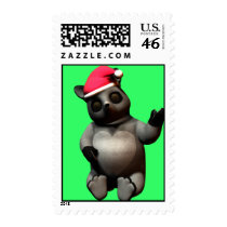 Christmas Raccoon loves da belly! postage by oliver43 Christmas Raccoon loves da belly! postage