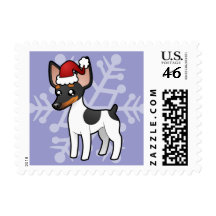 Christmas Rat Terrier / Toy Fox Terrier Stamps