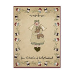 Christmas recipe cards postcard
