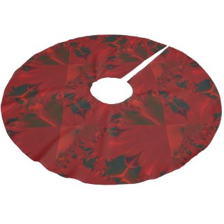 Christmas Red Abstract Design Brushed Polyester Tree Skirt