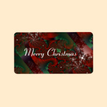 Christmas Red and Green Crystal Floral  Gift Tag Custom Address Label