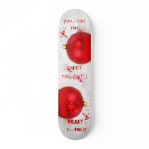 Christmas Red And White Happy Holidays I skateboards by Yve_13 Christmas Red And White Happy Holidays I skateboards