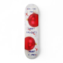Christmas Red And White Happy Holidays II skateboards by Yve_13 Christmas Red And White Happy Holidays II skateboards