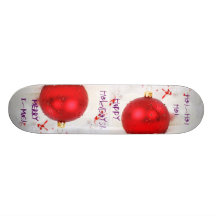 Christmas Red And White Happy Holidays III Skate Deck