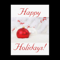 Christmas Red And White Happy Holidays postcards by Yve_13 Christmas Red And White Happy Holidays postcards