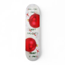 Christmas Red And White Happy Holidays skateboards by Yve_13 Christmas Red And White Happy Holidays skateboards