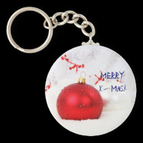 Christmas Red And White Merry X-Mas II keychains