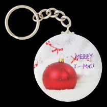 Christmas Red And White Merry X-Mas III keychains