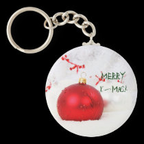 Christmas Red And White Merry X-Mas keychains
