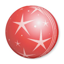 Christmas Red Bubble Stars & Sparkles magnets