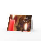 Christmas Red candles greeting card