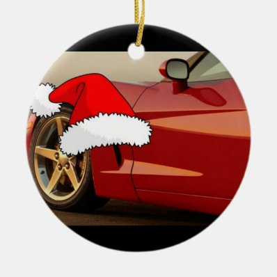 Christmas Red Corvette Christmas Tree Ornament