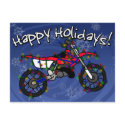 Christmas Red Dirt Bike postcards
