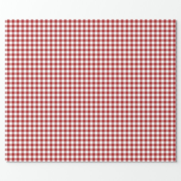 Christmas Red Gingham Wrapping Paper-1