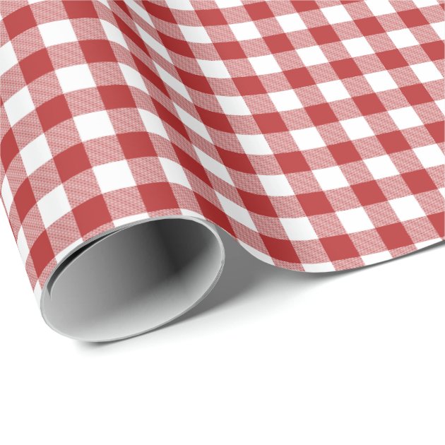 Christmas Red Gingham Wrapping Paper-2