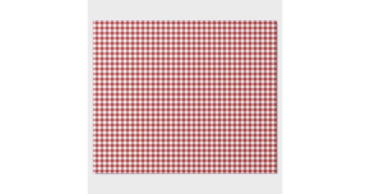 Christmas Red Gingham Wrapping Paper Zazzle